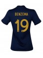 Billige Frankrike Karim Benzema #19 Hjemmedrakt Dame VM 2022 Kortermet